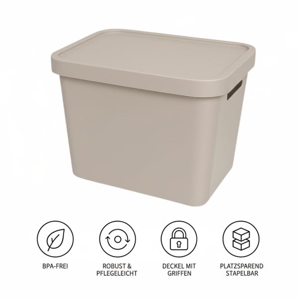 Aufbewahrungsbox aus Kunststoff mit Deckel