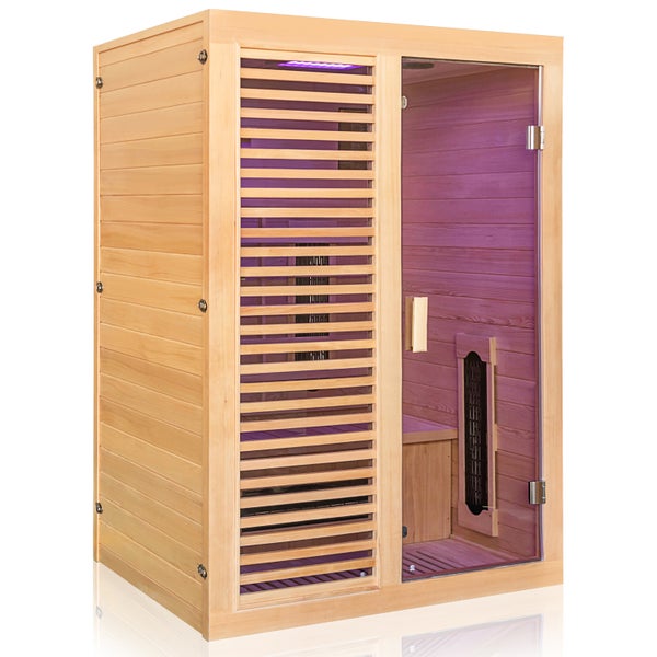 Dewello® Infrarotkabine Infrarotsauna HAMLIN 130cm x 105cm inkl. 5 Keramikstrahler, Karbon Karbonstrahler, Farblicht