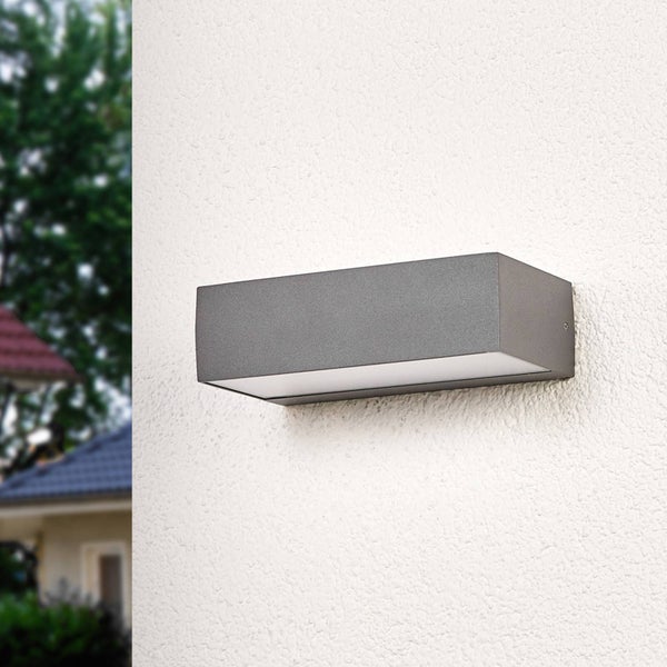 Lucande LED Wandleuchte außen Lissi (spritzwassergeschützt (Modern) in Schwarz (2 flammig, ) - Außenwandleuchten Wandlampe Led Außenlampe Outdoor für