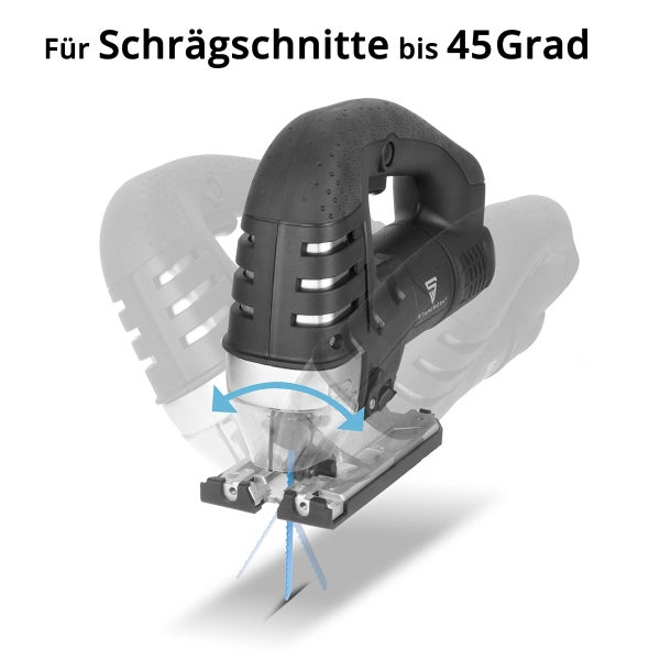 Stahlwerk Stichsäge für Schrägschnitte bis 45 Grad