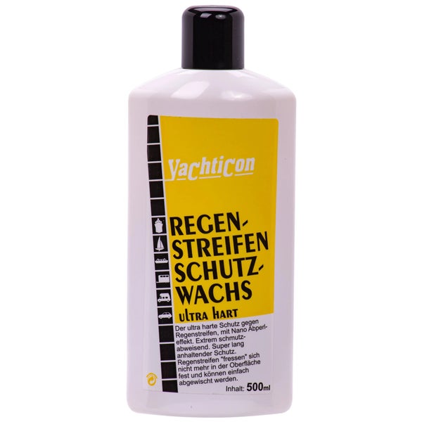 Yachticon Regenstreifen Schutzwachs ultra hart 500 Milliliter Flasche zur Versiegelung von Oberflächen gegen Schmutz und Regenstreifen