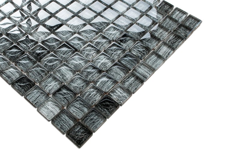 Glasmosaik auf Netz für Bad und Küche 30cm x 30cm  - Iron Earth