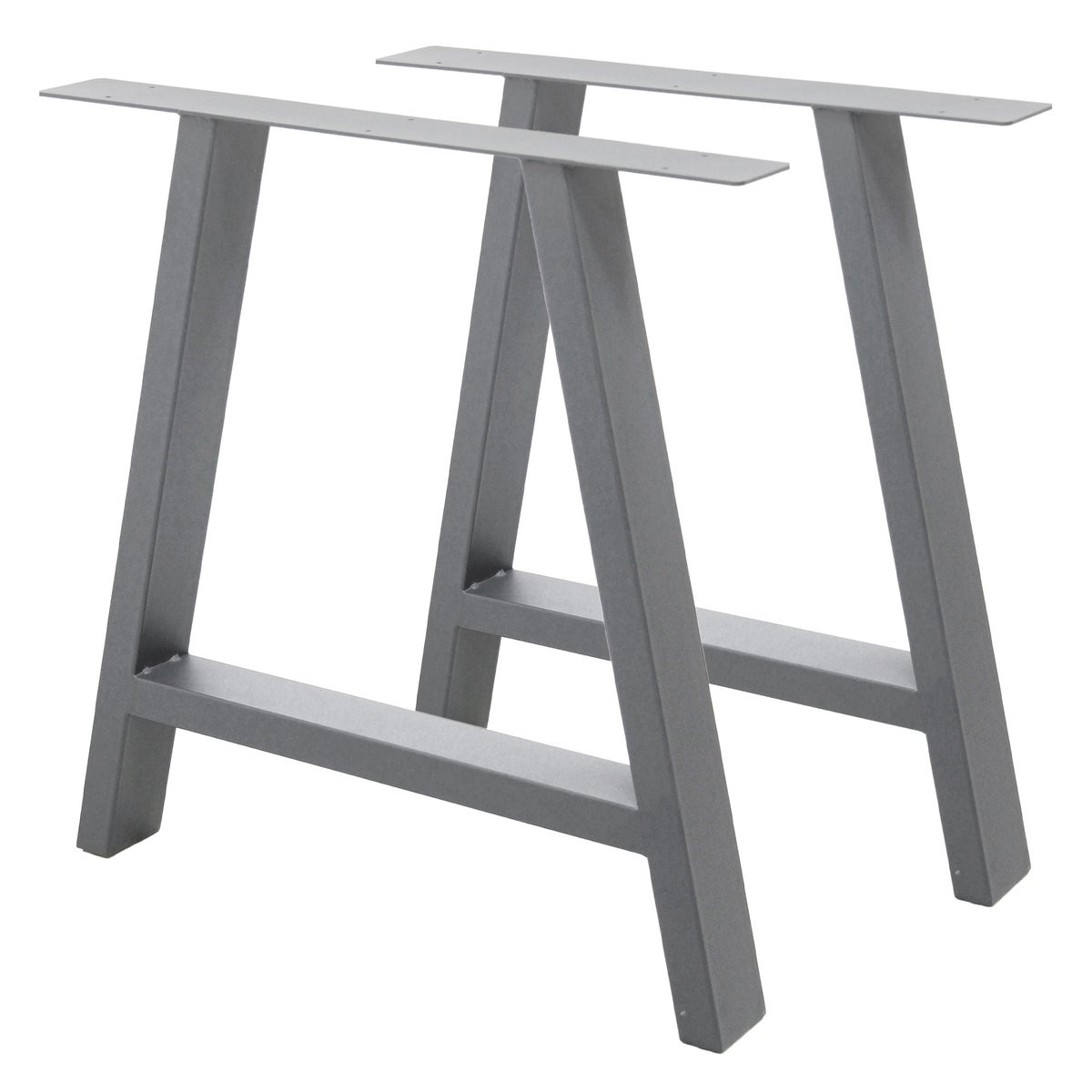 ECD Germany 2x Tischbeine A-Form A-Design, 70 x 72 cm, Grau, aus pulverbeschichtetem Stahl, Industriedesign, Metall Tischkufen Tischuntergestell Tischgestell Möbelfüße, für Esstisch Schreibtisch