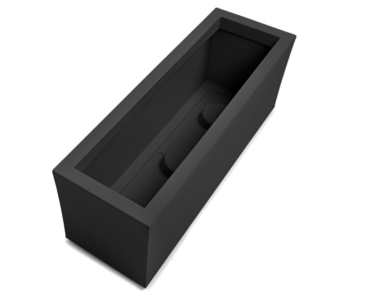 Ondis24 Balkonkasten Basalt 25 L Blumentopf einwandig anthrazit, Pflanzkübel, Blumentopf, Pflanzgefäß