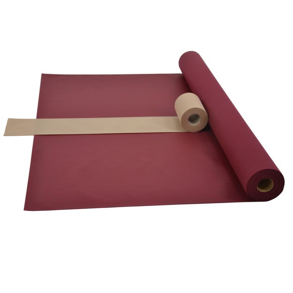 Sensalux Kombi-Set 1 Tischdeckenrolle 1m x 25m bordeaux + Tischläufer 15cm beige