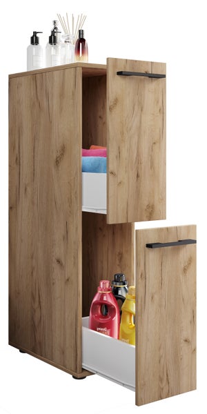 Holz Badmöbel Nischenschrank Schublade Sadilo L