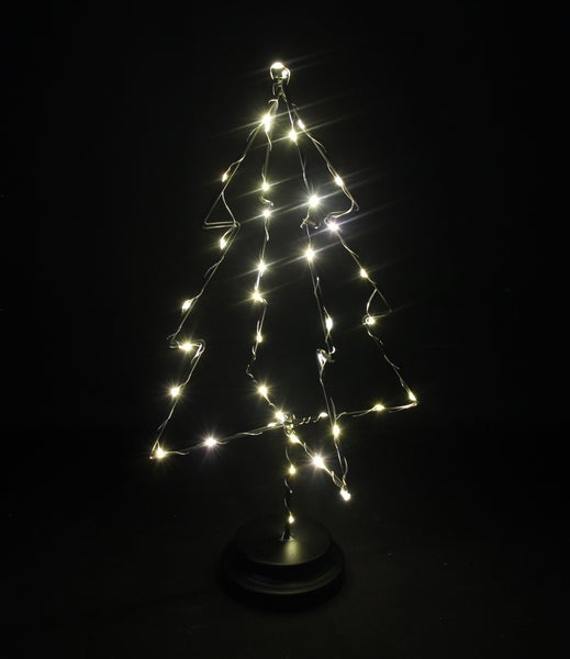 Dekorativer LED-Weihnachtsbaum mit Metallgestell auf Sockel