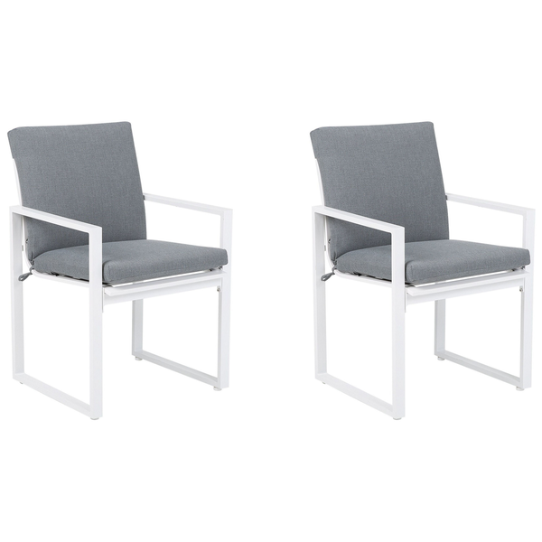Set mit 2 Stühlen und Sitzkissen PANCOLE Stoff Grau