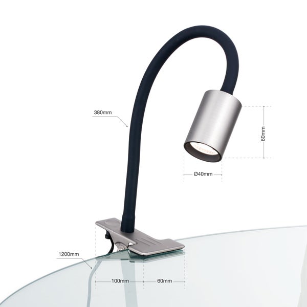 Klemmleuchte mit flexiblem Arm und LED Leuchtmittel