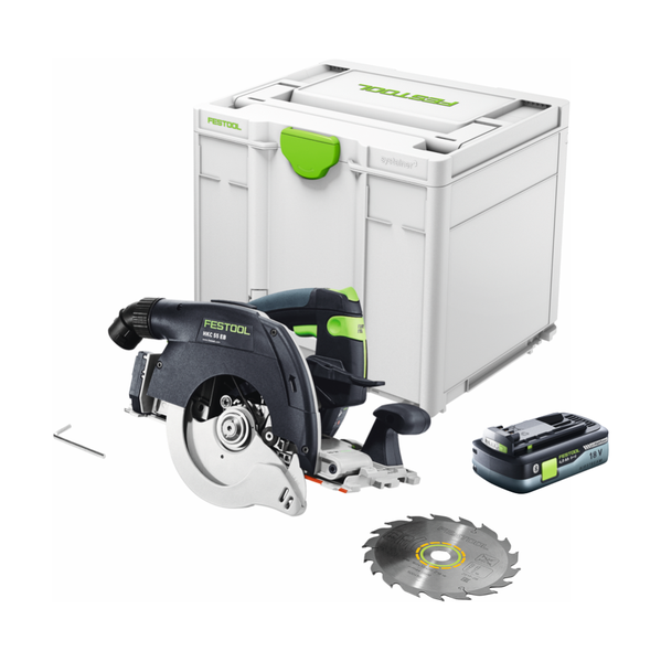 Festool HKC 55 EB-Basic Akku Handkreissäge 18 V 160 mm Brushless ( 576163 ) + 1x Akku 4,0 Ah + Systainer - ohne Ladegerät