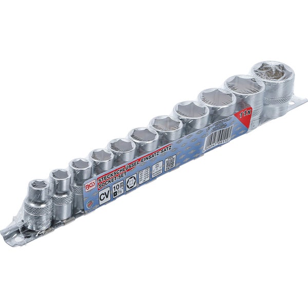 BGS Steckschlüssel-Einsatz-Satz Sechskant Antrieb Innenvierkant 10 mm (3/8) SW 5/16 - 7/8 11tlg. - 9110