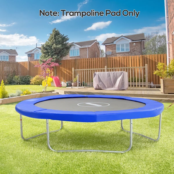 HOMCOM Trampolin Randabdeckung Sicherheitsnetz Wetterplane Leiter Randabdeckung: Ø 244cm Blau