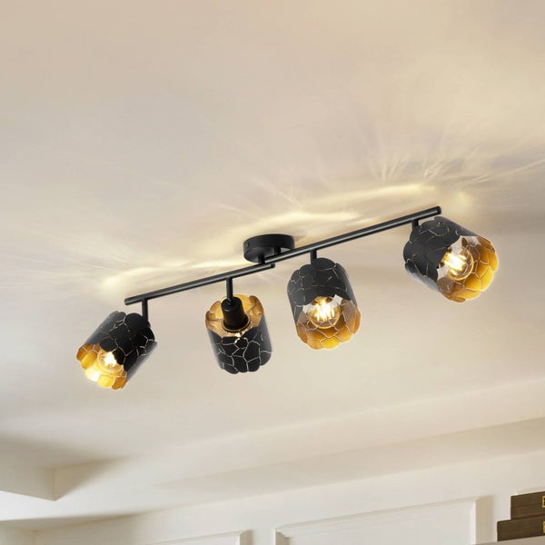 Lindby Deckenlampe Aralena (Modern) in Schwarz aus Metall (4 flammig, E27) - Deckenleuchte Lampe Wohnzimmerleuchte