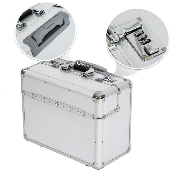 Pilotenkoffer tectake  aus Aluminium mit abgerundeten Ecken 47 x 25 x 39 cm