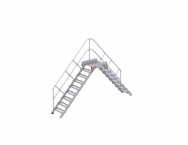 Aluminium Treppe mit beidseitigem Geländer