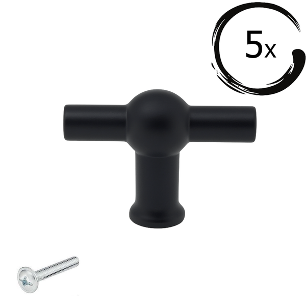 Fünf Möbelknöpfe inklusive Schrauben