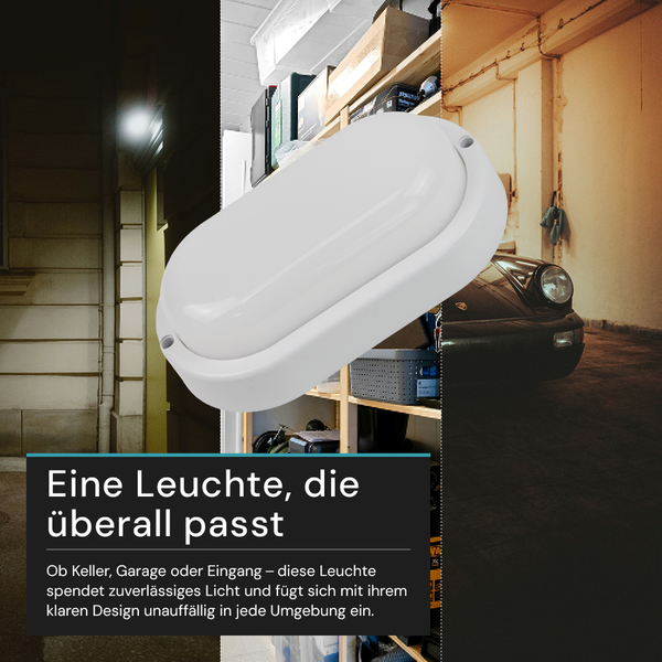 Eine vielseitig einsetzbare LED-Leuchte, geeignet für Keller, Garage oder Eingangsbereich