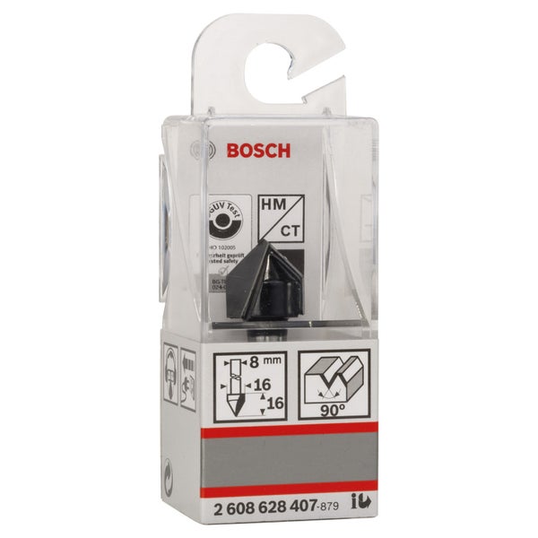 Bosch V-Nutfräser Standard for Wood 8 mm D1 16 mm L 16 mm G 45 mm 90° - 2608628407
