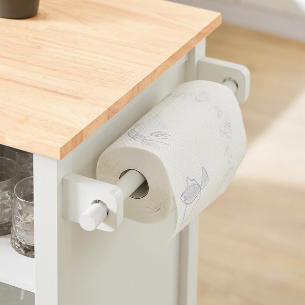 Küchenwagen mit Papierrollenhalter und Papierrolle