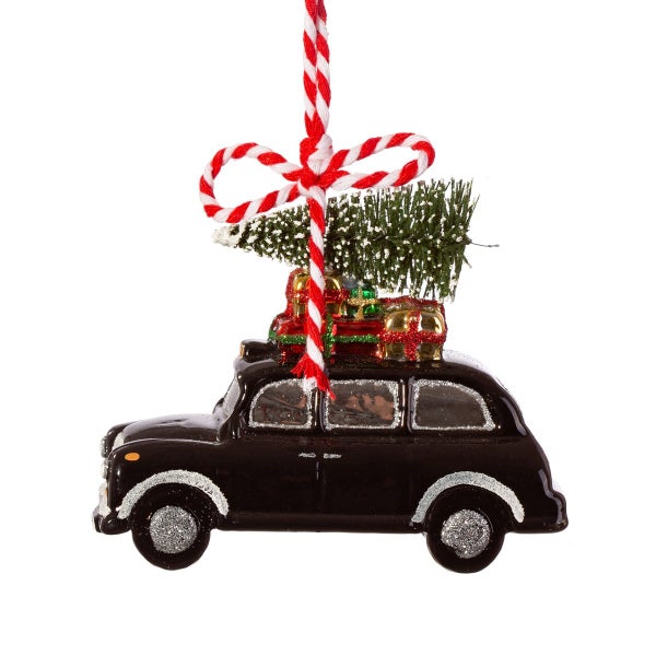 Schwarze Taxi-Weihnachtskugel - Sass & Belle