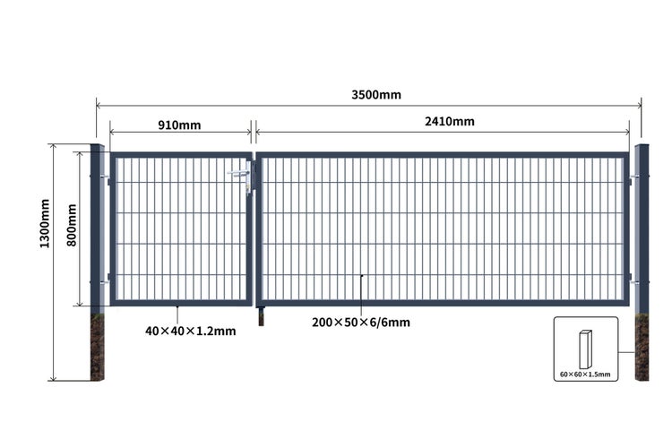 Home Deluxe Gartentor ADITUS - Grün,  100 x 350 cm-thumb-3