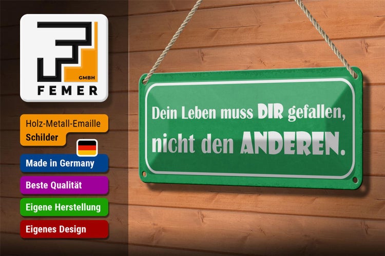 Blechschild Spruch 27x10cm dein leben muss Die gefallen Dekoration