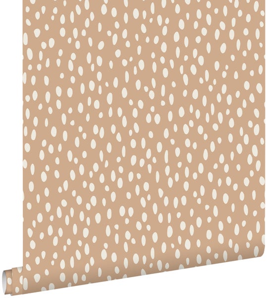 ESTAhome Tapete Punkte Terrakotta - 53 cm x 10.05 m - 139555