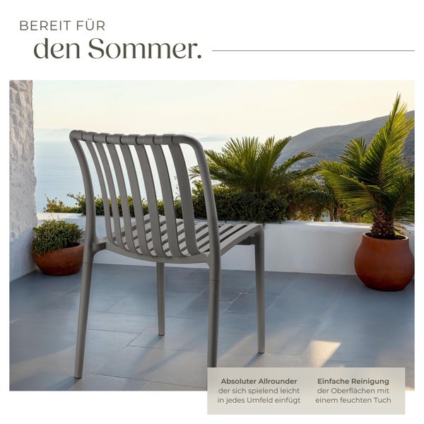 Gartenstühle tectake Alcudia 47 x 58 x 80,5 cm, Belastbarkeit 110 kg wetterfest und UV-beständig anthrazit