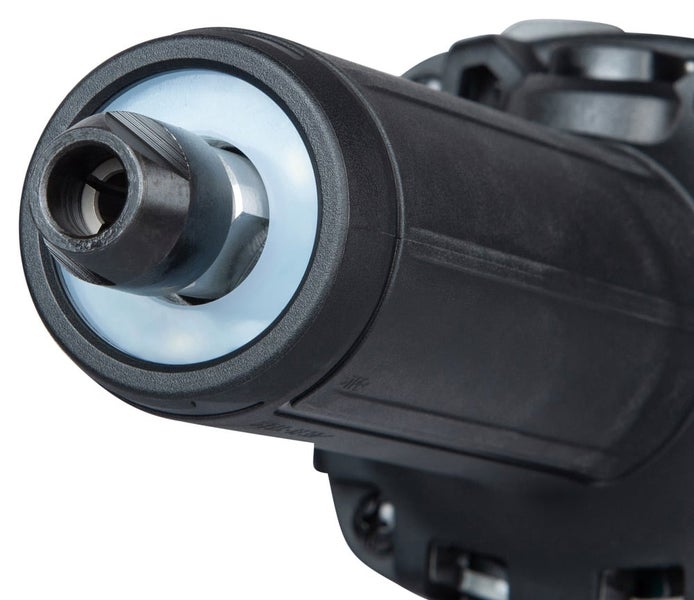 Detailansicht einer Bohrmaschine mit Bohrfutter