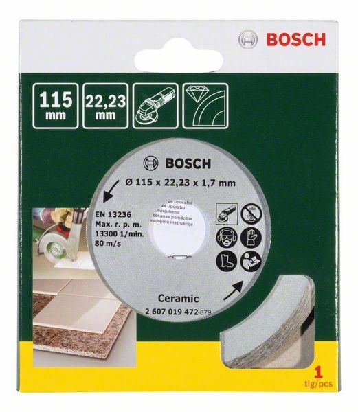 Bosch Diamanttrennscheibe für Fliesen, Durchmesser: 115 mm - 2607019472