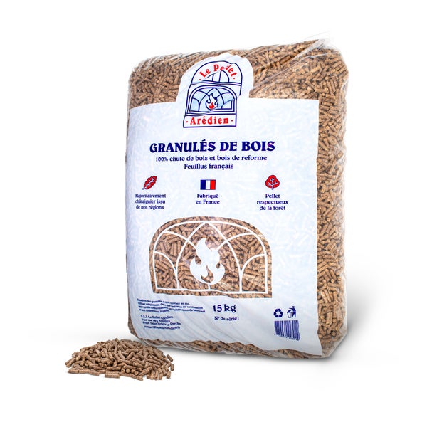 Hartholz Pellets 15 kg, Holzpellets mit hohem Brennwert für Kamin, Heizung, Ofen, aus nachhaltiger Produktion