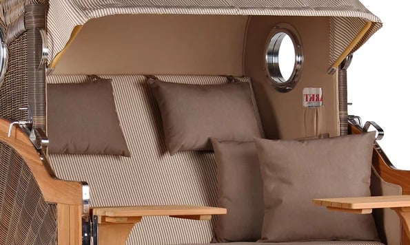 Strandkorb Rantum Grande Teak PE grey Dessin 510