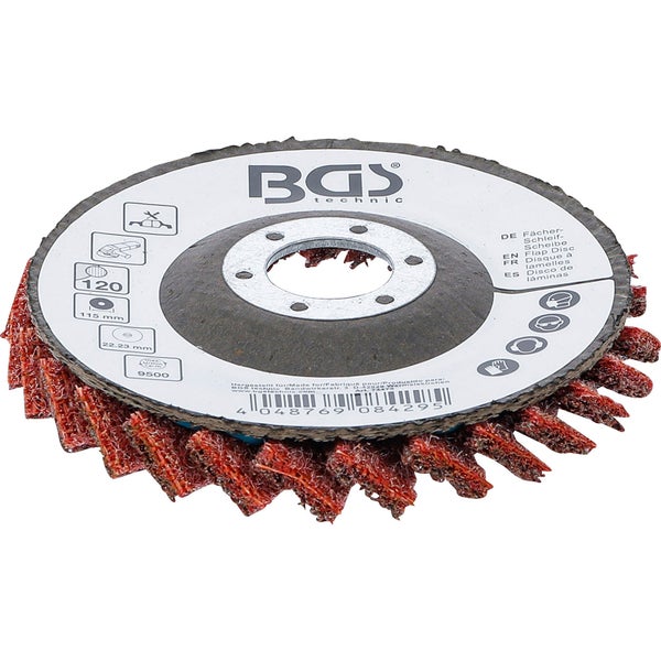 BGS technic Fächerschleifscheibe, Korngröße 120, Durchmesser 115 mm