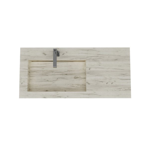 Waschtisch 100cm aus HPL Holzoptik Eiche weiß
