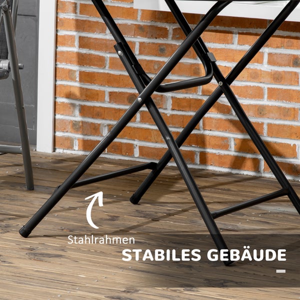 Outsunny Beistelltisch, 80L x 80B x 73H cm, Stahl, HDPE, grau