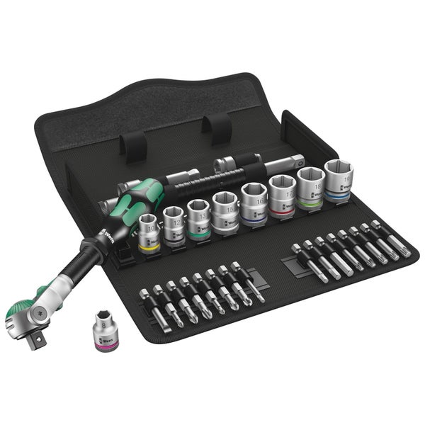 Wera Werkzeugsatz mit Ratsche, Nüssen und Bits in einer Tasche