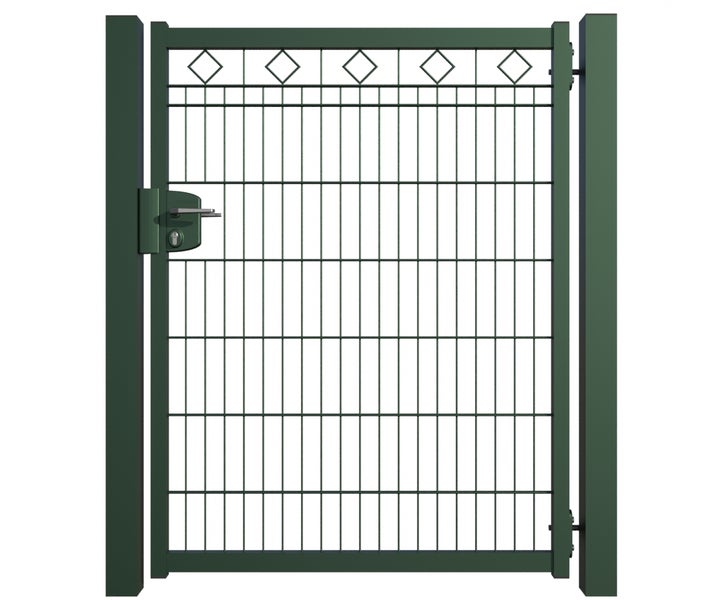 Gartentor aus Metall mit Schloss und Gitter