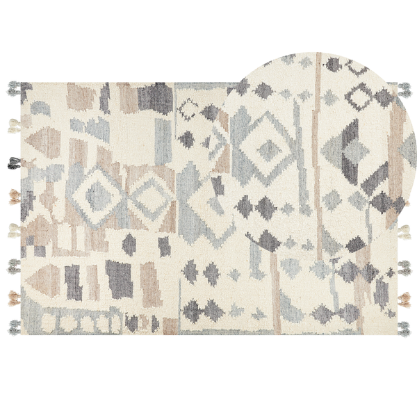 Teppich MRGAVET Beige 200 x 300 cm Wolle Kelim