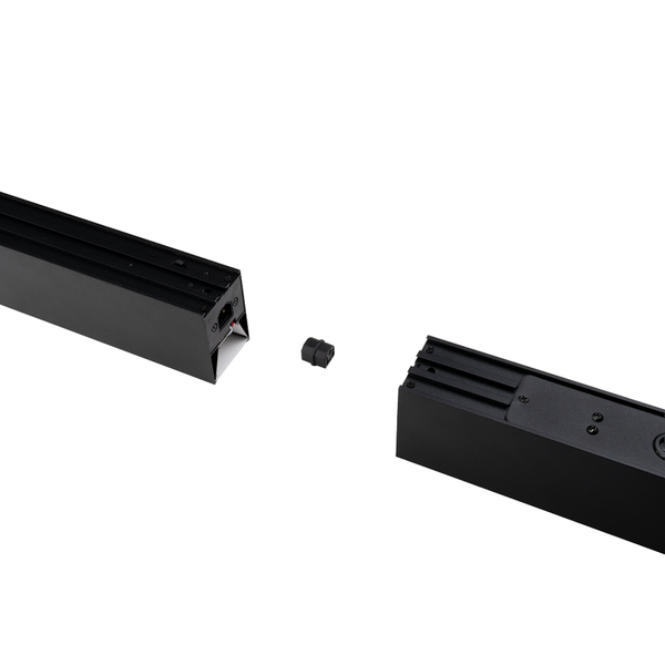 Schwarze Stromschienenverbinder zur Installation von Beleuchtungssystemen