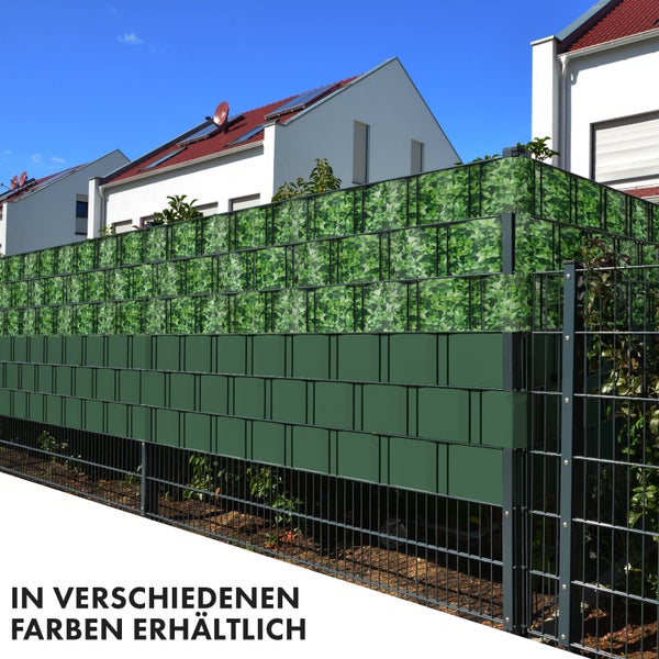 FLOORDIREKT PVC Sichtschutzstreifen 19 cm x 35 m für Gartenzäune Blickdicht Buchsbaum