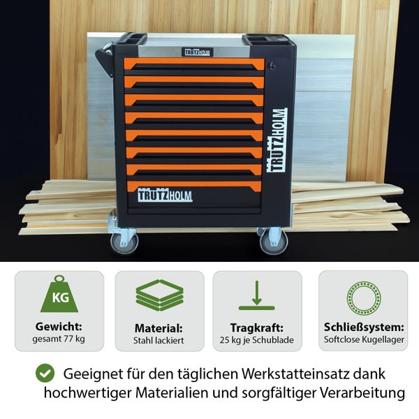 Werkstattwagen von TrutzHolm mit sieben Schubladen und Rollen