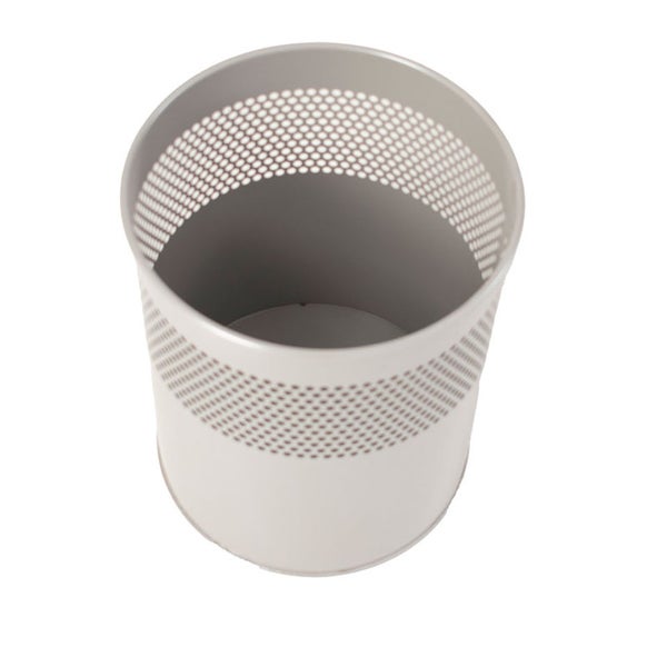 PROREGAL Runder Halbperforierter Papierkorb Aus Metall 15 Liter HxØ 32 x 26 cm AlumInium