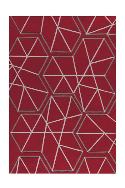 Wohnzimmerteppich mit geometrischem Hexagon Muster in modernem Design für den Innenbereich