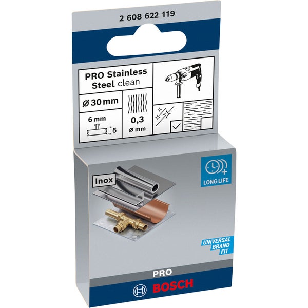 Bosch PRO Stainless Steel clean Scheibenbürste 30 x 0,30 mm gerader Schaft - 2608622119