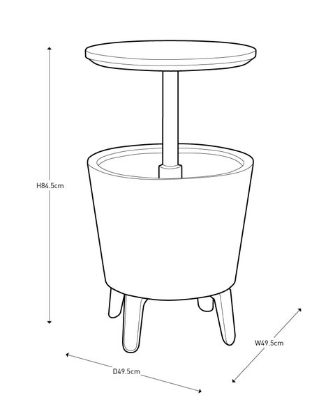 Keter Coolbar Partytisch - 49,5x49,5x57cm - Grün