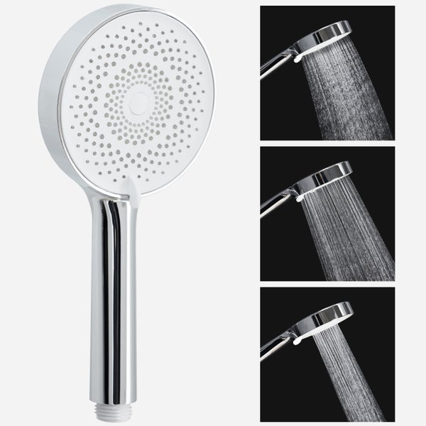 Handbrause mit Brauseschlauch Set, EuroFlux Chromweiß
