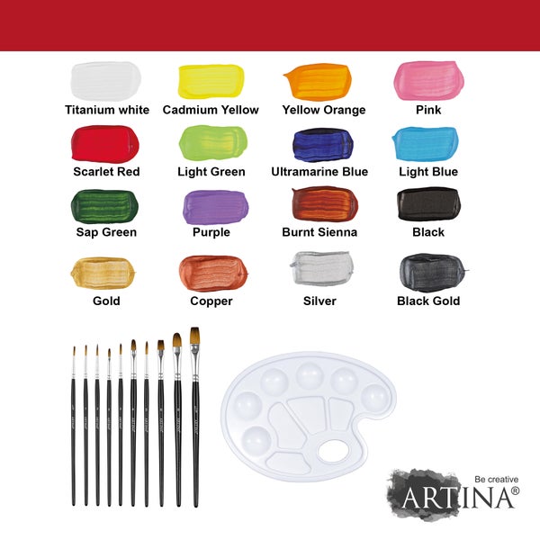 Artina Bergamo Acrylfarbenset (27tlg)