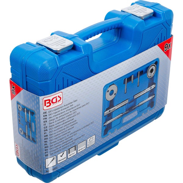 BGS Technic DCI Injektoren Auszieher Satz im blauen Werkzeugkoffer