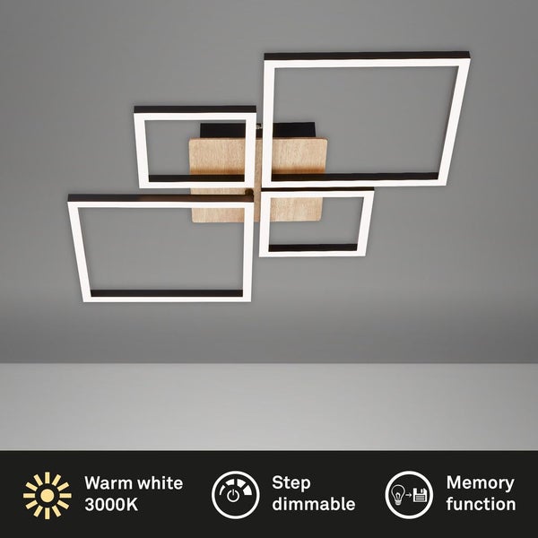 LED Deckenleuchte Dimmbar schwenkbar 44 W schwarz Metall-Kunststoff Briloner