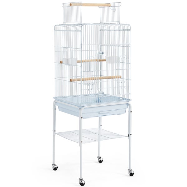 Yaheetech Vogelkäfig mit Ständer , Weiß